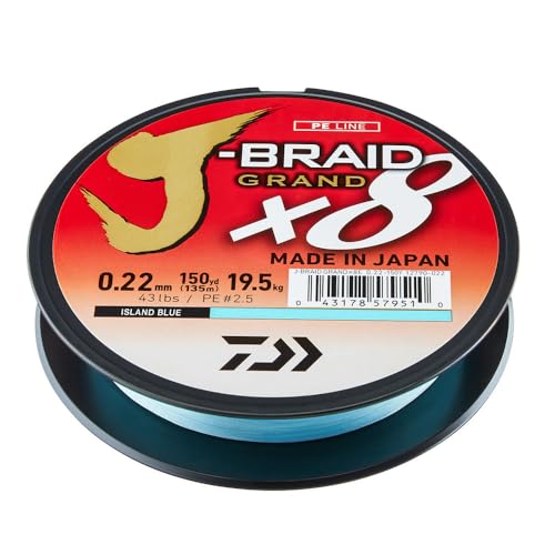 Daiwa J-Braid Grand X8 blau 0.13, 8.5kg, 135m Daiwa J-Braid Grand X8 blau 0.13, 8.5kg, 135m von Daiwa