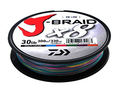 Daiwa J-Braid X8 0,18mm 12,5Kg 300m Multicolor Geflochtene Schnur von Daiwa