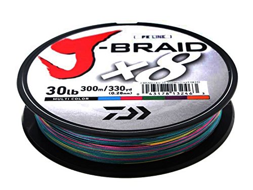 Daiwa J-Braid X8 0,24mm 22Kg 300m Multicolor Geflochtene Schnur von Daiwa