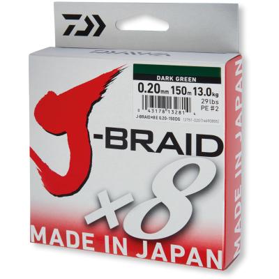 Daiwa J-Braid X8 dark green 0.20mm 13.0kg 300m von Daiwa