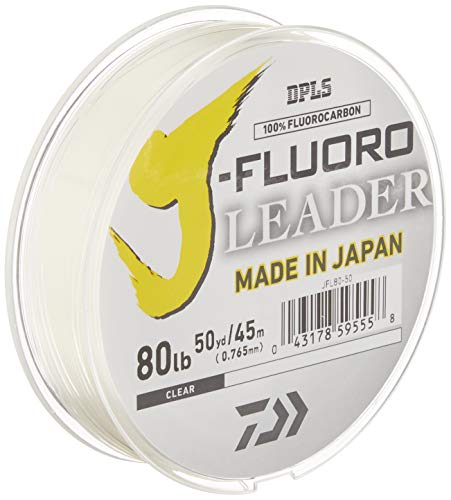 Daiwa Unisex-Erwachsene J-Fluoro Leader Angelschnur, farblos, 80 lb/50 yds Daiwa Unisex-Erwachsene J-Fluoro Leader Angelschnur, farblos, 80 lb/50 yds von Daiwa