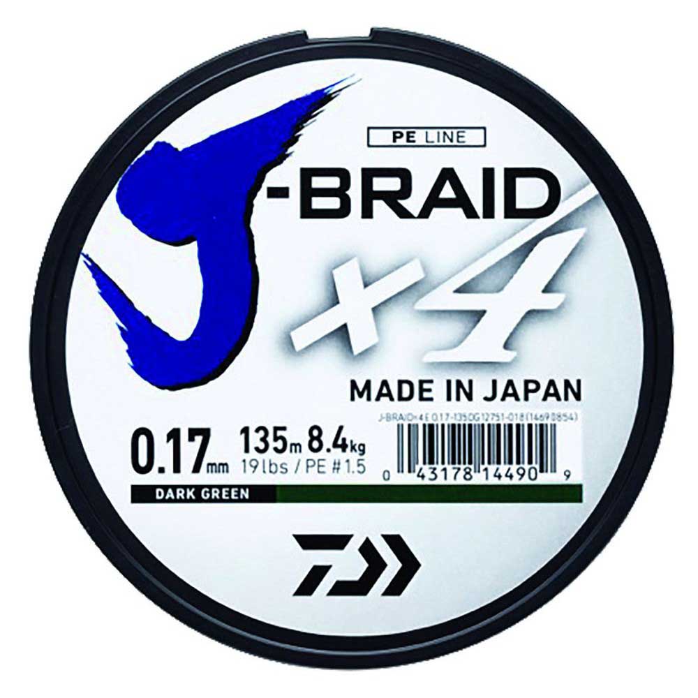 Daiwa J-braid 4 Braided Line 1350 M Grün 0.250 mm von Daiwa