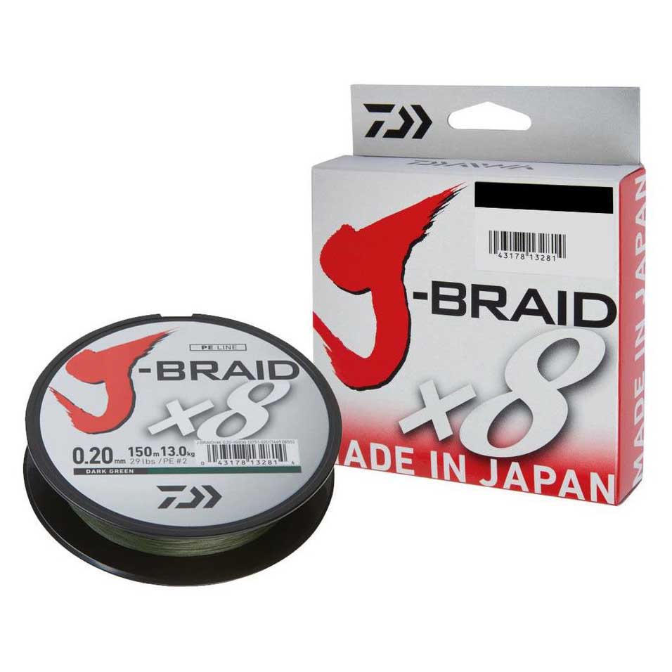 Daiwa J-braid 8 Braided Line 300 M Grün 0.160 mm von Daiwa