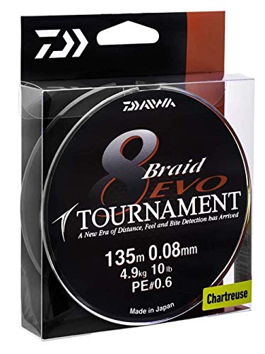 Daiwa Tournament 8 Braid EVO 0.14mm 10,2kg 135m dg Geflochtene Schnur Daiwa Tournament 8 Braid EVO 0.14mm 10,2kg 135m dg Geflochtene Schnur von Daiwa