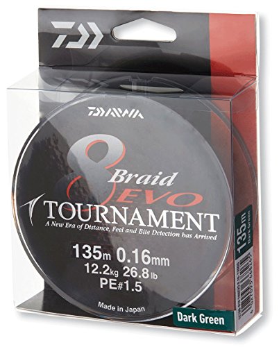 Daiwa Tournament 8 Braid EVO 0.18mm 15,8kg 135m dg Geflochtene Schnur Daiwa Tournament 8 Braid EVO 0.18mm 15,8kg 135m dg Geflochtene Schnur von Daiwa