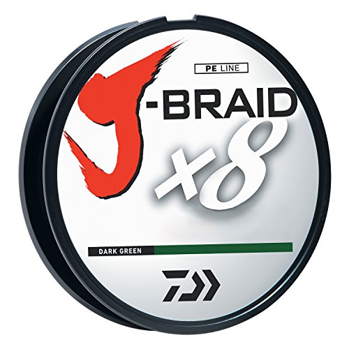 Daiwa Unisex-Erwachsene J-BRAIDX8 geflochtene Schnur, dunkelgrün, 10 lb Daiwa Unisex-Erwachsene J-BRAIDX8 geflochtene Schnur, dunkelgrün, 10 lb von Daiwa