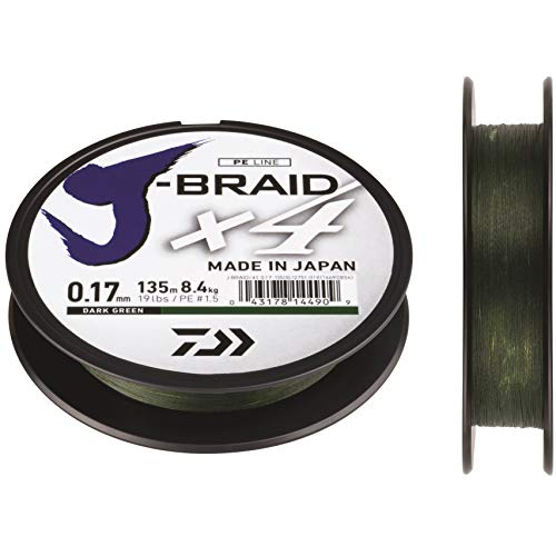 DAIWA J-Braid X4, geflochtene Angelschnur, dunkelgrün DAIWA J-Braid X4, geflochtene Angelschnur, dunkelgrün von Daiwa