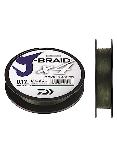 DAIWA J-Braid X4, geflochtene Angelschnur, dunkelgrün DAIWA J-Braid X4, geflochtene Angelschnur, dunkelgrün von Daiwa
