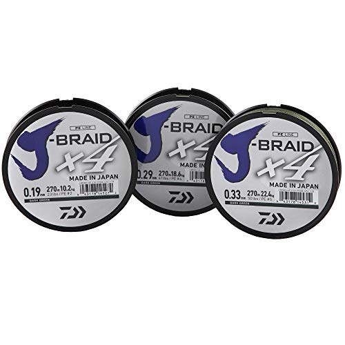 Daiwa J-Braid X4E 0,29mm-270m Dark Green grün geflochtene Schnur Neuheit Daiwa J-Braid X4E 0,29mm-270m Dark Green grün geflochtene Schnur Neuheit von Daiwa