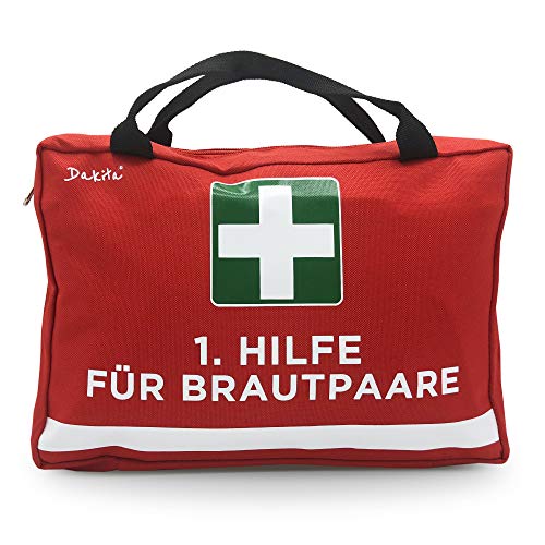 1. Hilfe Tasche für Brautpaare - 28x18x8cm groß | Lustiges Geschenk zur Hochzeit oder als Verpackung für Geldgeschenk - | Ideales Hochzeitsgeschenk für Brautpaare (rot - Brautpaare, ohne Inhalt) von Dakita