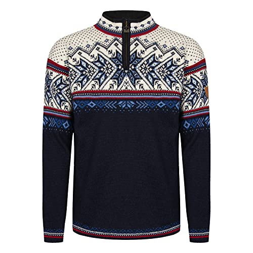 Dale of Norway Erwachsene Pullover Vail, Midnight Navy/Red Rose/Off White/Indige China Blue, M, 90331-C von Dale of Norway