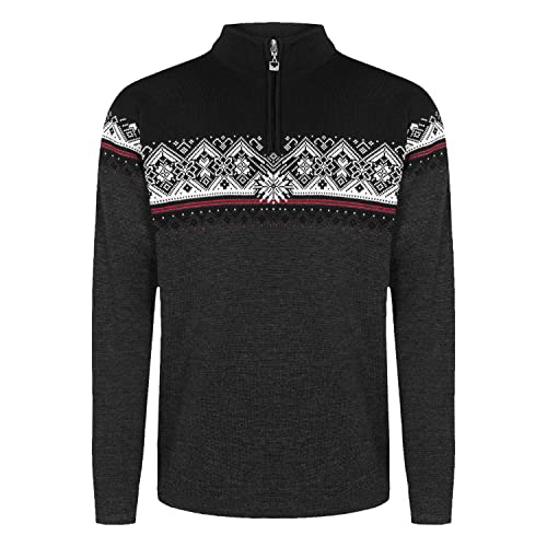 Dale of Norway Herren Pullover ST. Moritz Masculine Sweater, Dark Charcoal/Raspberry/Black/Off White, L von Dale of Norway