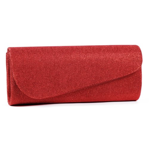 Damara Schräg Abdeckung Shimmert Damen Clutch Abendtasche,Rot Damara Schräg Abdeckung Shimmert Damen Clutch Abendtasche,Rot von Damara