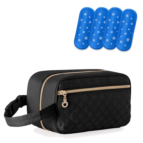 Damero Muttermilch Kühltasche mit 4 Kühlakkus, Muttermilch Kühltasche, Reisetasche, Muttermilch Aufbewahrungstasche, Kühler für stillende berufstätige Mütter, Schwarz Damero Muttermilch Kühltasche mit 4 Kühlakkus, Muttermilch Kühltasche, Reisetasche, Muttermilch Aufbewahrungstasche, Kühler für stillende berufstätige Mütter, Schwarz von Damero