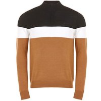 Daniel Springs Colourblock Strick Troyer camel von Daniel Springs