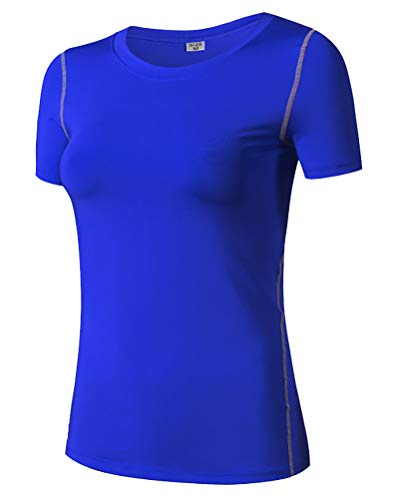 Damen Kompressionsshirt Schnell Trocknend Elastisch Kompression T-Shirt Kurzarm Funktionsshirts Training Sport Unterhemd Crewneck Damen Kompressionsshirt Schnell Trocknend Elastisch Kompression T-Shirt Kurzarm Funktionsshirts Training Sport Unterhemd Crewneck von Daoba