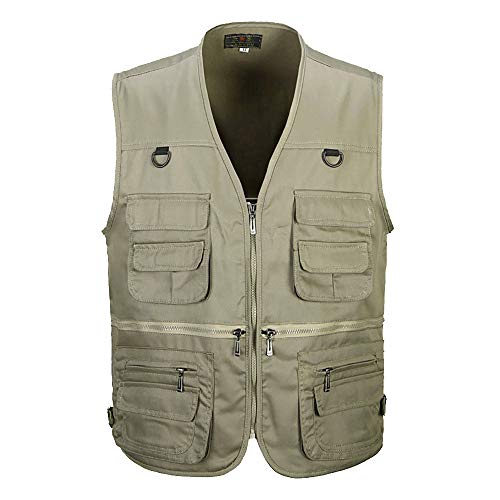 Daoba Herren Safari-Weste mit vielen praktischen Taschen, funktionale Arbeitsweste, Outdoor-Weste Daoba Herren Safari-Weste mit vielen praktischen Taschen, funktionale Arbeitsweste, Outdoor-Weste von Daoba
