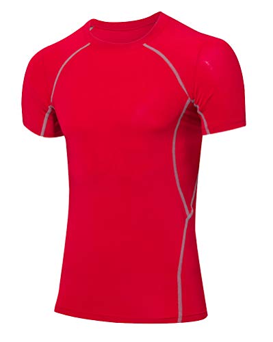 Herren Funktionswäsche Atmungsaktiv Base Layer Kurzarm Outdoor Radsport Running Kompressionsshirt Sport Fitness T-Shirt von Daoba