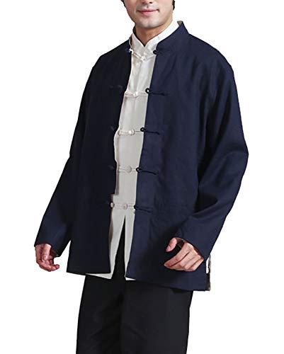 Herren Reversibel Beide Seiten Mantel Jacke Tang-Anzug Chinesisch Traditionell Lange Ärmel Kampfkunst Kung FU Hemd Leinen Damen Herren Reversibel Beide Seiten Mantel Jacke Tang-Anzug Chinesisch Traditionell Lange Ärmel Kampfkunst Kung FU Hemd Leinen Damen von Daoba