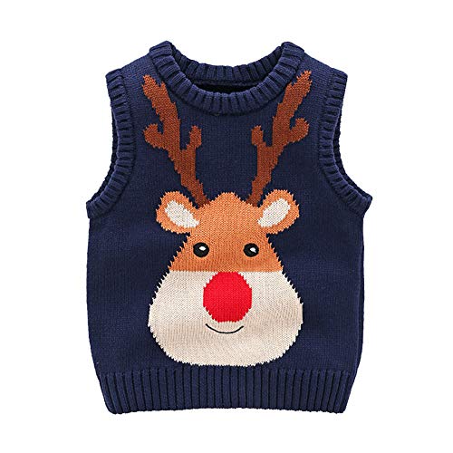 DaobaKIDS Jungen Pullunder Gestrickte Weste Rundhals Strickweste Kinder Ärmellos Strickpullover Sweatshirt Weihnachtspullover 1-7 Jahre DaobaKIDS Jungen Pullunder Gestrickte Weste Rundhals Strickweste Kinder Ärmellos Strickpullover Sweatshirt Weihnachtspullover 1-7 Jahre von DaobaKIDS