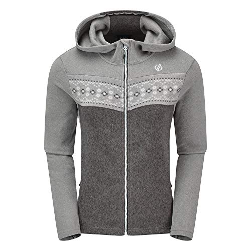 Dare 2b Herald Kapuzen-Sweatshirt, Strickoptik, mit Reißverschluss, für Damen, Ash/Charcoal Grey, FR: XL (Größe Hersteller: 16) von Dare 2b