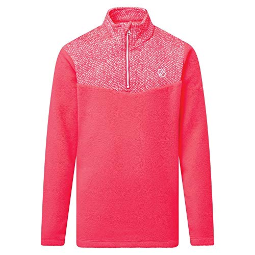 Dare 2b Kinder Mountfuse II Half Inner Zip Chin Guard Contrasting Panel Fleece, neon pink, 27 EU-28 EU von Dare 2b