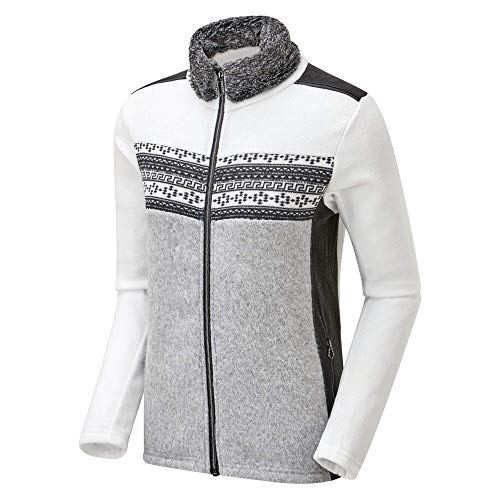 Dare 2b Overawe Kapuzen-Sweatshirt mit Reißverschluss und abnehmbarem Kunstpelzkragen, für Damen, White/Mid Grey, FR: XXS (Größe Hersteller: 6) von Dare 2b