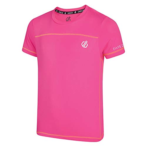 Dare 2b Unisex Kinder Buoyant Lightweight Quick Drying T-Shirt, Cyber Pink, Size 5-6 von Dare 2b
