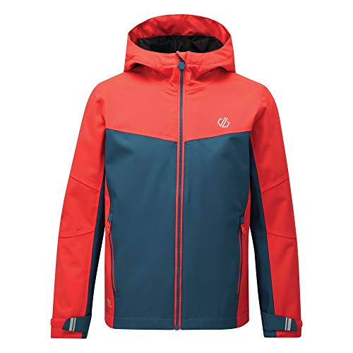 Dare 2b Unisex Kinder Dkw413 P76c03 in The Lead Roll Away wasserdichte Shell-Jacken, Fiery Coral/Petrol Blue, 3-4 Dare 2b Unisex Kinder Dkw413 P76c03 in The Lead Roll Away wasserdichte Shell-Jacken, Fiery Coral/Petrol Blue, 3-4 von Dare 2b