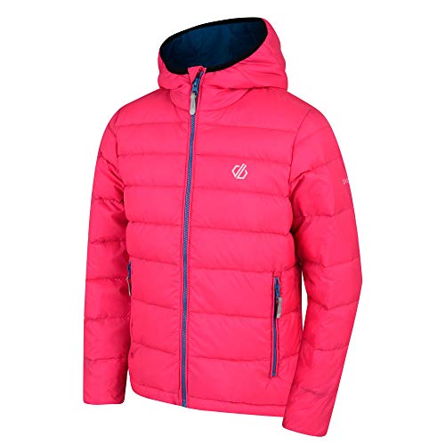 Dare 2b Unisex Kinder Reload Premium Duck Down Fill Water Repellent Hooded Outdoor Winter Jacket Jacke, Cyber Pink, 33 cm von Regatta
