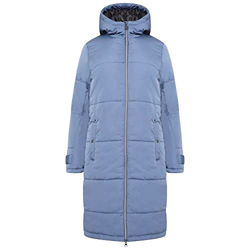 Dare2b Reputable Long II Womens Long Coat Jacket wasserabweisendes recyceltes Material - durchgehender Reißverschluss mit 2 niedrigen Reißverschlusstaschen, Kapuze und verstellbaren Bündchen von Dare 2b