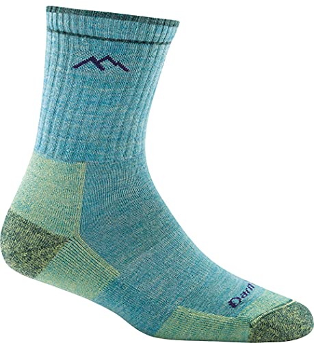 Darn Tough Damen Micro Crew Cushion Socks Aqua Heather Large von Darn Tough