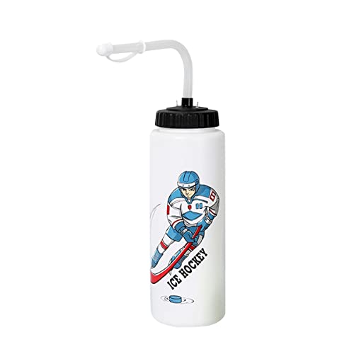 Daroplo 1000 Ml Eishockey-Wasserflasche Tragbare FußBall-Flasche mit Hoher KapazitäT Sportflasche Klassischen Design B von Daroplo