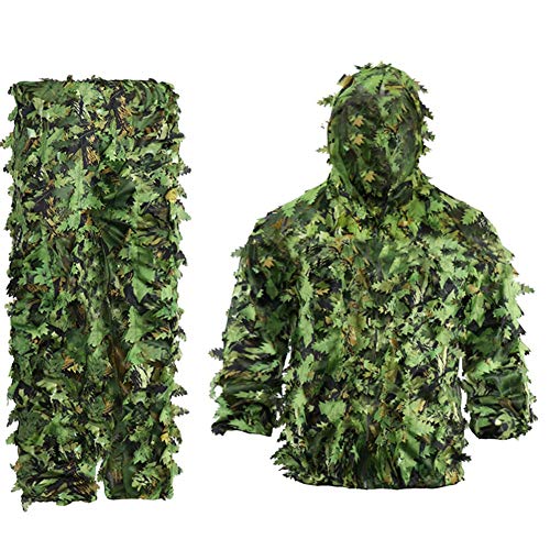 Daroplo Sticky Flower Leaves Camouflage Anzug Jagd Ghillie Anzug Woodland Camouflage Universal Camo Set (B) von Daroplo