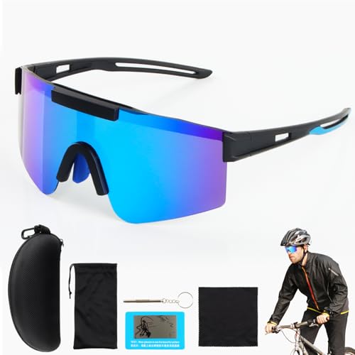 Darryy Sport Sonnenbrille, Radsportbrillen Polarisiert, Fahrradbrille Herren Damen, UV400-Schutz, geeignet für Radfahren, Laufen, Wandern, Klettern und andere Outdoor-Aktivitäten, Unisex (Blau) von Darryy