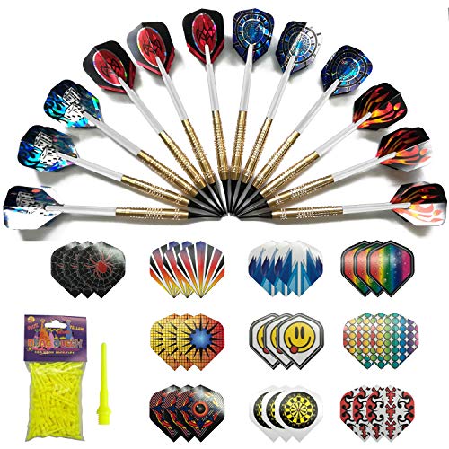 Darting Bull Brand am09075 Set 12 Dartpfeile, 30 Flossen und 200 Spitzen, Unisex Erwachsene, Gold, Einheitsgröße Darting Bull Brand am09075 Set 12 Dartpfeile, 30 Flossen und 200 Spitzen, Unisex Erwachsene, Gold, Einheitsgröße von Darting Bull Brand