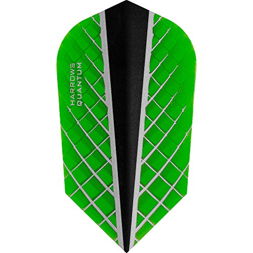 HARROWS Quantum X Dart Flights, 100 Micron – Slim – 3D – Effekt grün – 5 sets (15) von Darts Corner