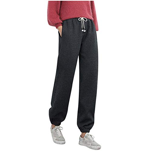 Dasongff Damen Jogginghose mit Innenfleece Winter Warm Thermo Leggings Gefüttert Sweatpants Sporthose Outdoor Wanderhose Jogger Hose Verdickte Sweathose Traininghose mit Kordelzug und Taschen von Dasongff