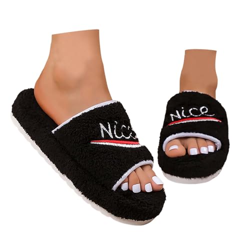 Dasongff Hausschuhe Winter Warme Flauschige Pantoffeln Besucherhausschuhe Komfortabel Hauspantoffeln Unisex Flache Flip Flop Puschen Für Zu Hause Filzpantoffel Hüttenschuhe Wolkenslipper von Dasongff