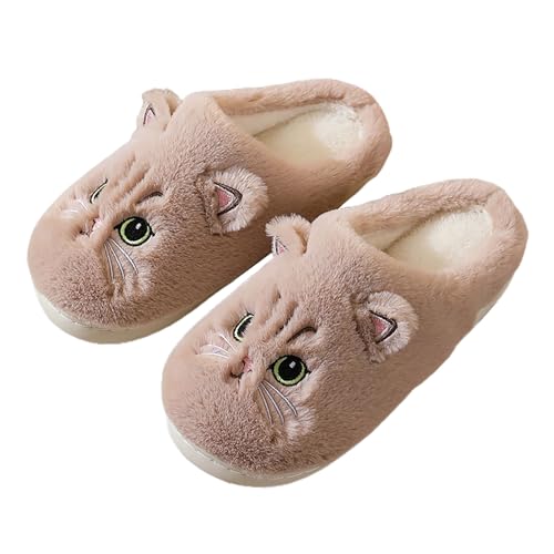 Dasongff Hausschuhe für Damen rutschfest, Frauen Plüsch Pantoffeln Baumwolle Winter Wärme für Women Kuschelige Slippers Hauspantoffeln Gefütterte Niedlich Puschen Schlappen von Dasongff