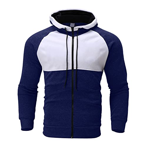 Dasongff Hoodie Herren ReißVerschluss, Männer Jogginganzug Sweatshirt mit Brief Langärmelig Casual Kapuzenpullover Farbblock Unisex Outdoor Long Sleeves Kapuzenjacke Langarmshirt von Dasongff