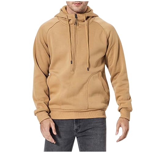 Dasongff Kapuzenpullover Für Herren Zip, Jogginganzug Herren Hoodie Einfarbige Männer Winter Warm Baggy Streetwear mit Reißverschluss Style Fashion Trainingsanzug Kapuzenpulli von Dasongff