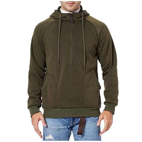 Dasongff Kapuzenpullover Für Herren Zip, Jogginganzug Herren Hoodie Einfarbige Männer Winter Warm Baggy Streetwear mit Reißverschluss Style Fashion Trainingsanzug Kapuzenpulli von Dasongff