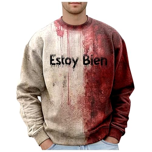 Dasongff Kapuzenpullover Herren, Sweatjacke Halloween Blutig Bedruckt Sweatshirt für Männer Kapuzen Pullover Hoody Aus Hochwertiger Brief Print Oversize Classic Casual Basic Slim Fit von Dasongff