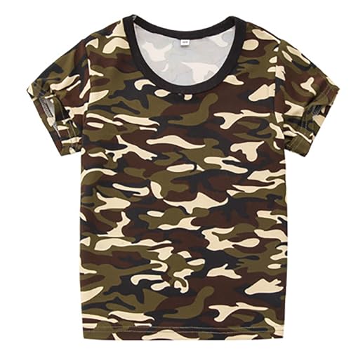 Dasongff Kinder Kleider, Baby Shirt Personalisiert Camouflage T-Shirts für Teenager, Jungen Atmungsaktive kurzärmelig, Sommershirt Geschenk-Oberteile Tunika Kinderkleidung von Dasongff