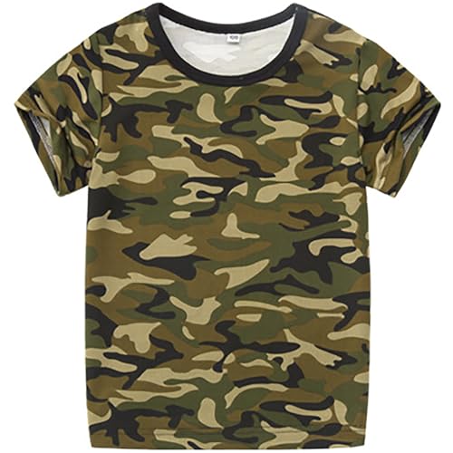 Dasongff Kinder Kleider, Baby Shirt Personalisiert Camouflage T-Shirts für Teenager, Jungen Atmungsaktive kurzärmelig, Sommershirt Geschenk-Oberteile Tunika Kinderkleidung von Dasongff