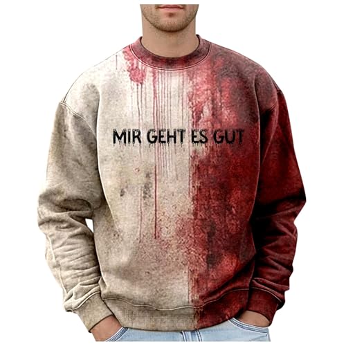 Dasongff Sweatshirt Herren, Männer Halloween Ohne Kapuze Pullover Winter Warm Herren Hoodie Outwear Mäntel Tops Geeignet für Alltag, Sport, Club Kapuzenpullover Sportjacke von Dasongff