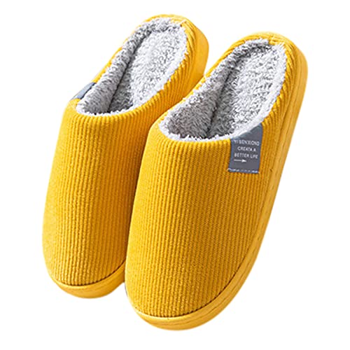 Hausschuhe Damen Winter, Unisex Plüsch Pantoffeln rutschfeste Flache Hüttenschuhe Flauschige Schlappen Für Frauen Bequeme Geschlossen Zehen Flache Slippers Indoor Outdoor von Dasongff