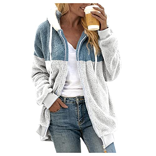 Sweatjacke Damen Lang, Frauen Oversize Y2K Pullover Locker Langarm Sweatshirt Druck Kapuzenpullover Teenager Mädchen Streetwear Casual Langarmshirt Leichte Mehrfarbig von Dasongff