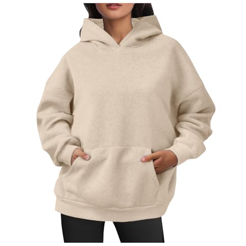 Sweatshirt Jacke Damen Mit Kapuze, Sweatjacke Frauen Oversize Sommer Große Größent Jacke mit Taschen Hoodie Kapuzenjacke Langarm Sweatshirt Sport Style Casual Kapuzenpullover von Dasongff